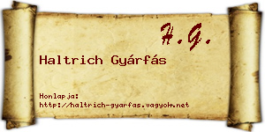 Haltrich Gyárfás névjegykártya